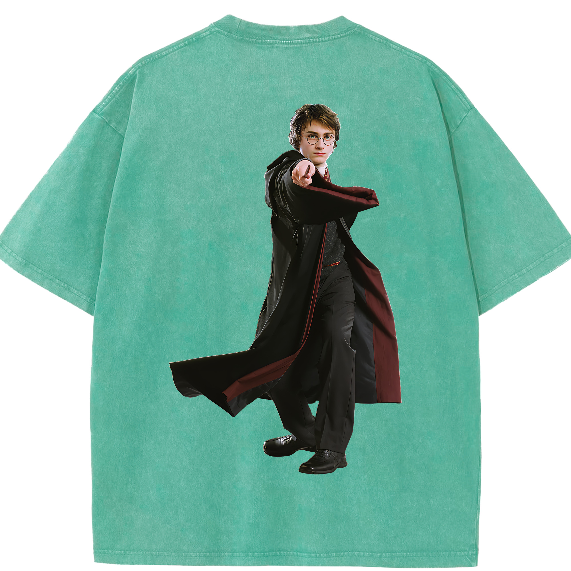 （画像用） Harry Potter ハリー・ポッターシリーズ 綿100% ヴィンテージ風 半袖Tシャツ（背面プリント）